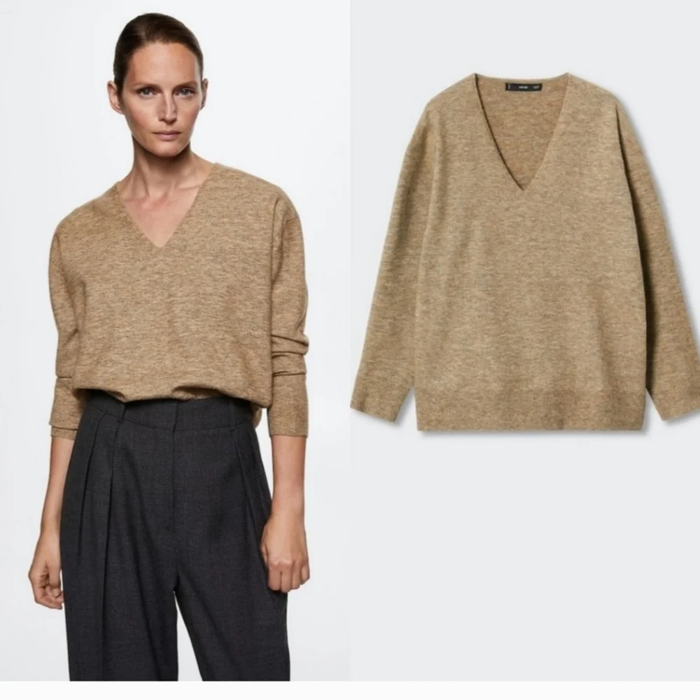MANGO Oversized v-neck sweater - Picture 2 of 7